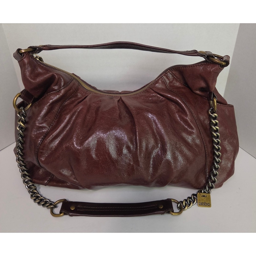 VTG HOBO International Brown Leather Slouchy Hobo Shoulder Bag Y2K Boho Grunge